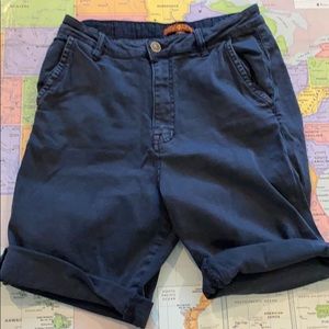 7 for all mankind cuffed shorts navy juniors 14